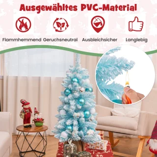 COSTWAY Mini kunstkerstboom 90 cm blauw