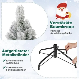 COSTWAY Pop-up kunstkerstboom 180 cm (gevlokt)