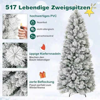 COSTWAY Pop-up kunstkerstboom 180 cm (gevlokt)