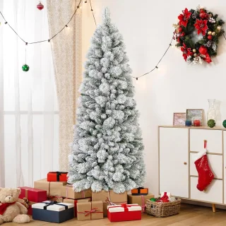 COSTWAY Pop-up kunstkerstboom 180 cm (gevlokt)