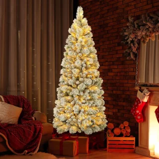 COSTWAY Pop-up kunstkerstboom 180 cm (gevlokt)