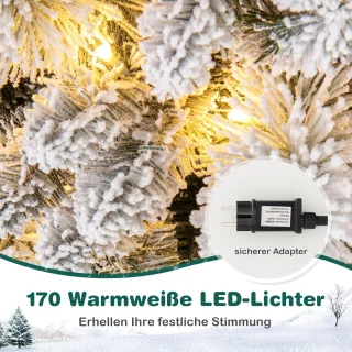 COSTWAY Pop-up kunstkerstboom 180 cm (gevlokt)