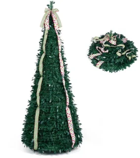 COSTWAY Pop-up kunstkerstboom 210 cm - groen