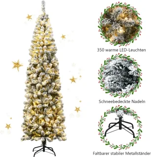 COSTWAY Potlood kerstboom 135/180/225 cm groen