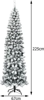 COSTWAY Potlood kerstboom 135/180/225 cm groen