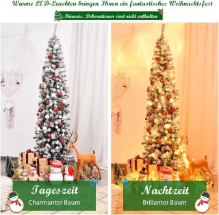 COSTWAY Potlood kerstboom 135/180/225 cm groen