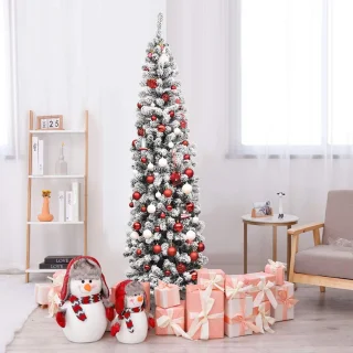 COSTWAY Potlood kerstboom 135/180/225 cm groen