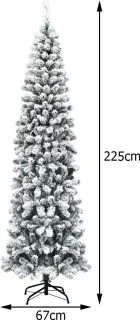 COSTWAY Potlood kerstboom 225 cm