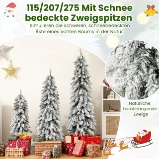 COSTWAY Set van 3 kunstkerstbomen 90/120/150 cm
