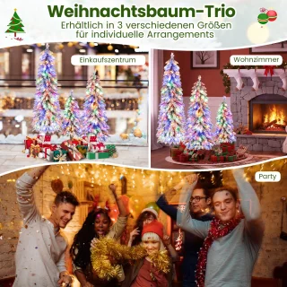 COSTWAY Set van 3 kunstkerstbomen 90/120/150 cm