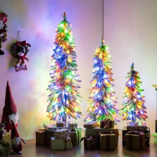 COSTWAY Set van 3 kunstkerstbomen 90/120/150 cm