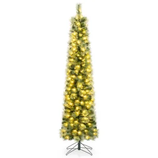 COSTWAY smalle kunstkerstboom met verlichting
