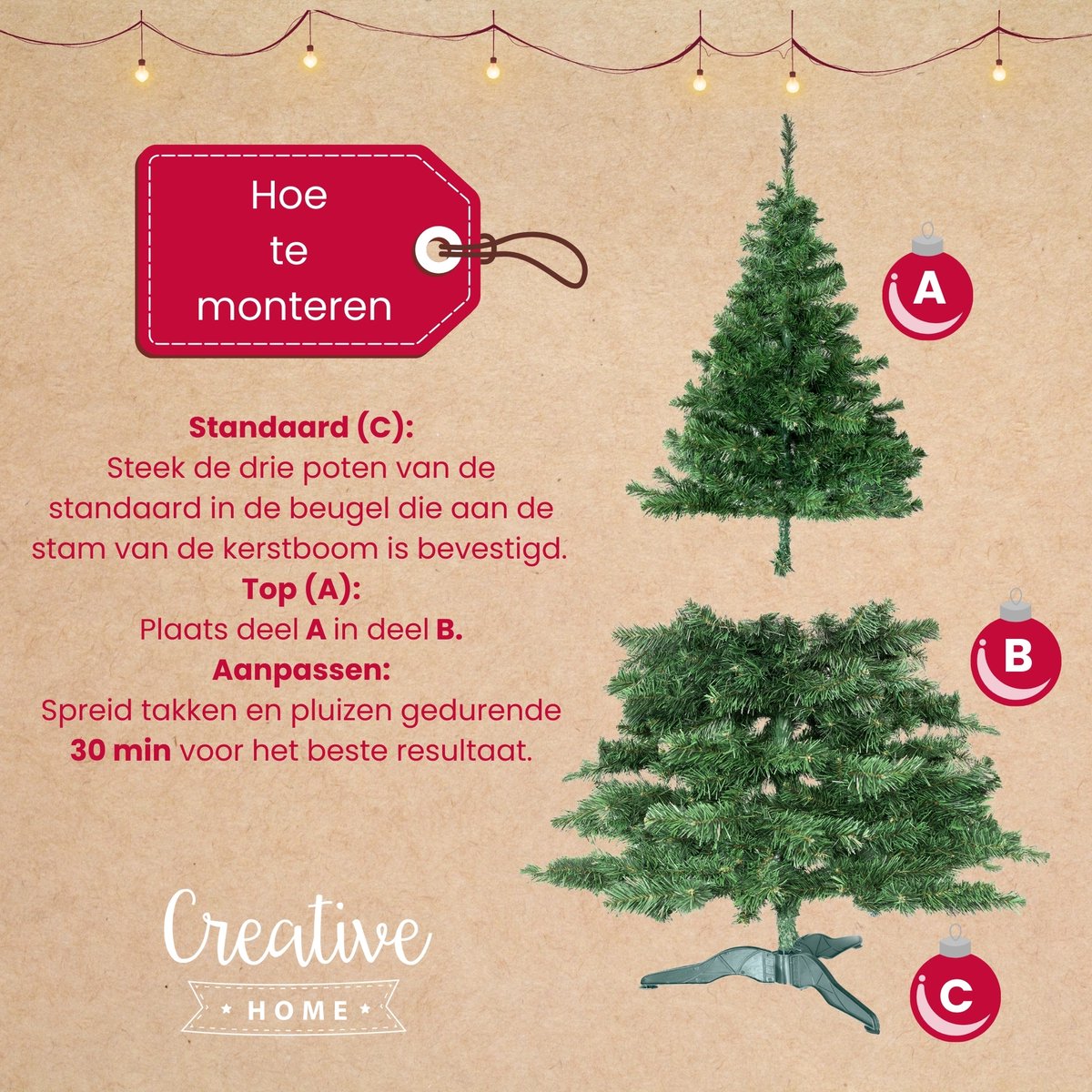 Creative Home Kunstmatige Kerstboom Fir 220 cm