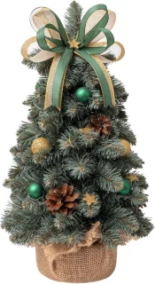 Creative Home versierde kerstboom, smaragdgroen – 40 cm
