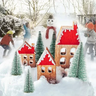 Dailygoods- Kerstboom Mini - Kunstkerstboom - Tafeldecoratie - 10/16/20 cm - 9 Stuks - Duurzaam en Realistisch - Tafelkerstboom