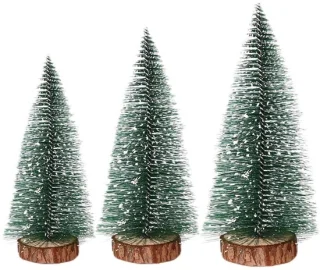 Dailygoods kunstkerstboom 9 stuks mini tafeldecoratie groen hoogte 15/20/25 cm