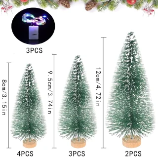 Dailygoods- Kunstkerstboom met verlichting - Kleine Kunstkerstboom/Sneeuw - Tafeldecoratie - Mini-Adventsboom - Hoogwaardig Kunststof - Realistisch Ontwerp - Kerstdecoratie