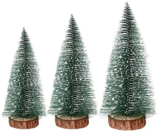 Dailygoods kunstkerstboom mini tafeldecoratie 9 stuks