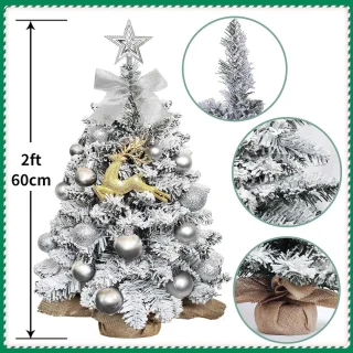 Ddoe Kunstkerstboom wit 60 cm - set van 1