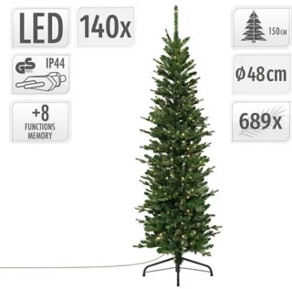 Decoratie dennenboom met led-verlichting 150 cm groen