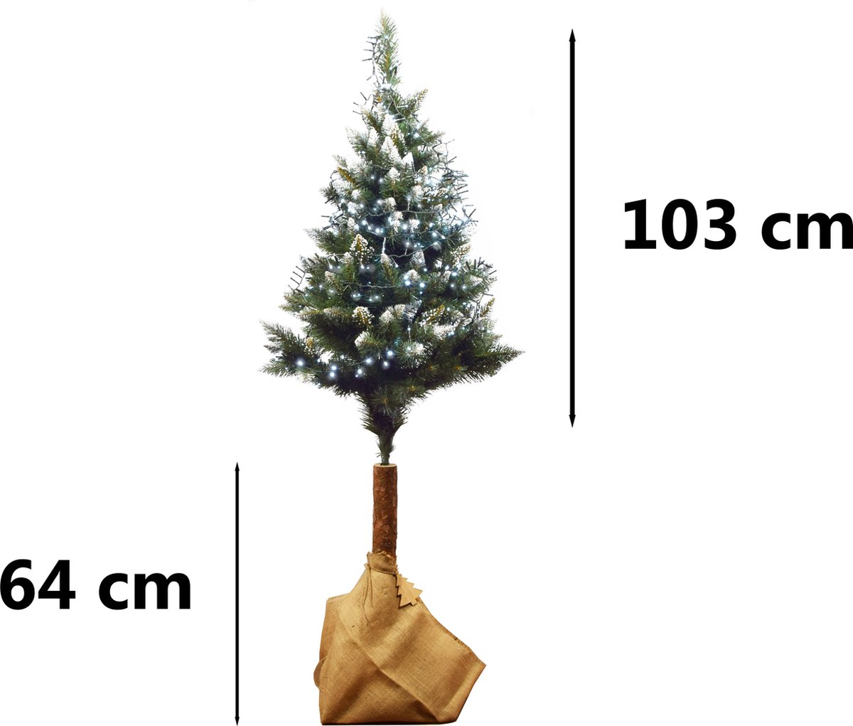 DIAMANT Pijnboom Kunstkerstboom 160 cm op houten stam