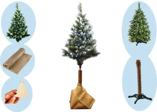 Diamant Pijnboom Kunstkerstboom 180 cm Natuurlijke Houten Stam