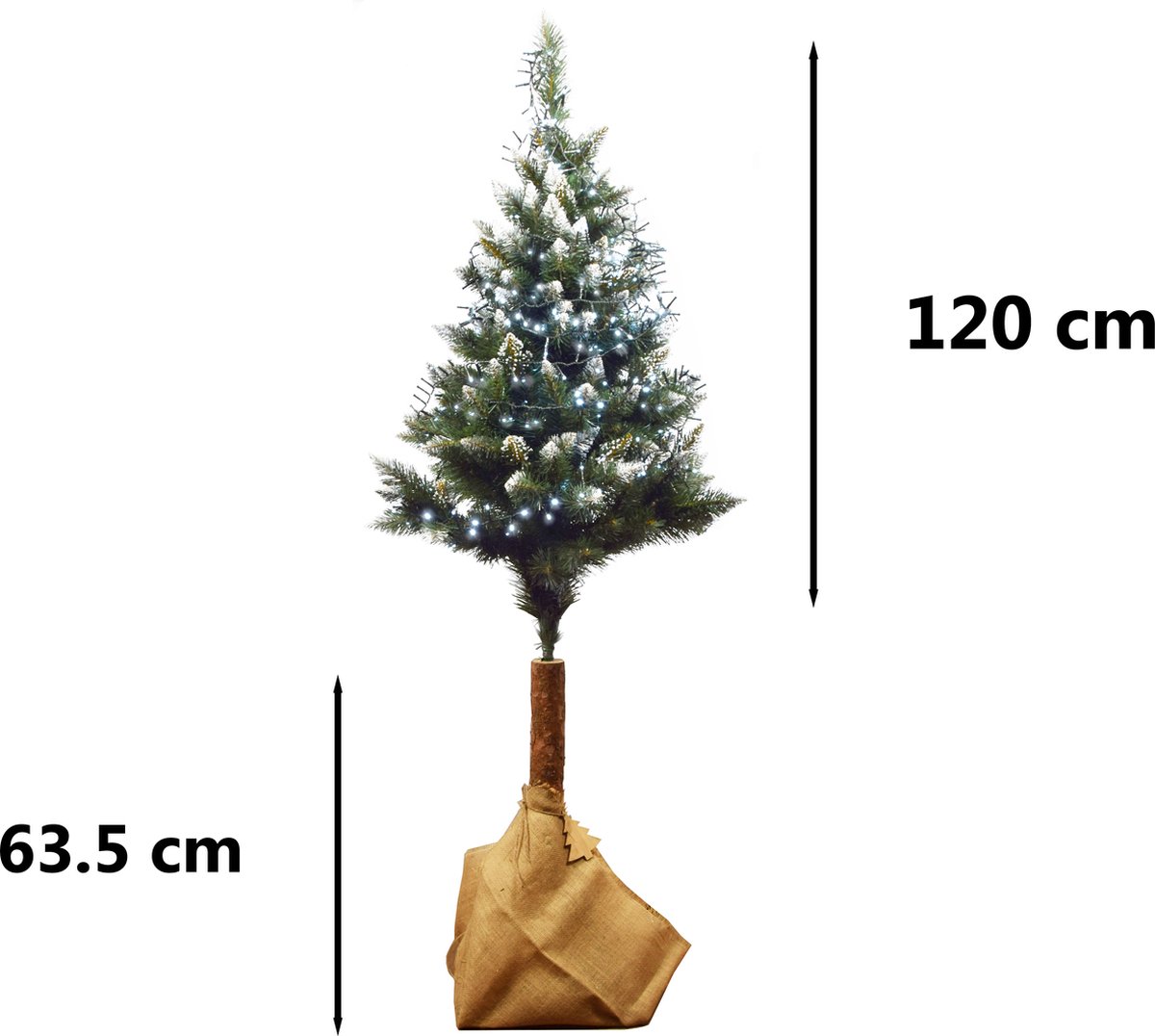 Diamant Pijnboom Kunstkerstboom 180 cm Natuurlijke Houten Stam
