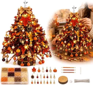DIY kerstboom kralenset met 3D-kristalkralen – stijl D