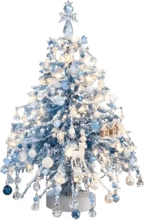 DIY kerstboomset van kralen - blauw - 21x18 cm