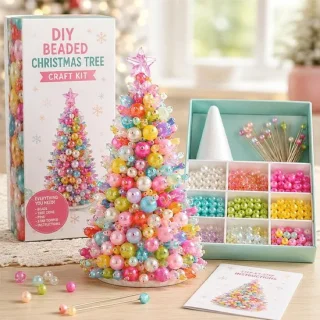 DIY kerstboomset van kralen