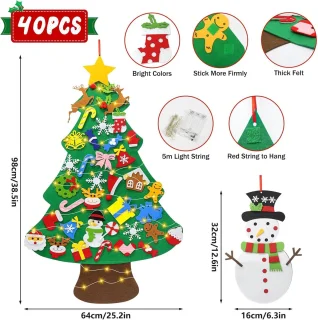 DIY Vilten Kerstboom voor Kinderen - Muur- en Deurdecoratie