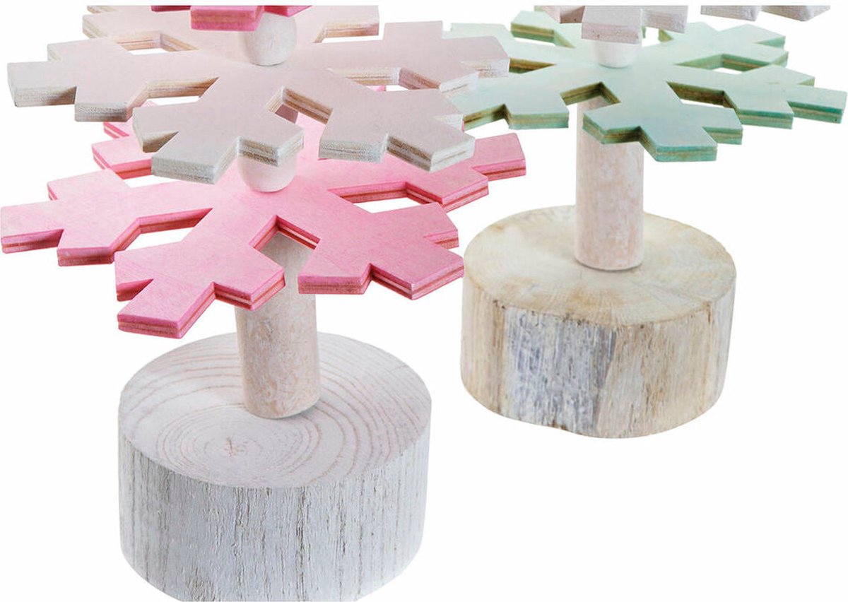 DKD Home Decor Kerstboom Hout MDF 2 stuks 14x14x51 cm