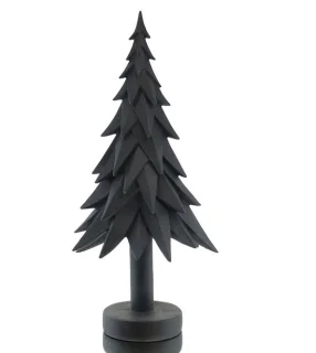 DPI kerstdecoratie dennenboom zwart mat 40 cm resin