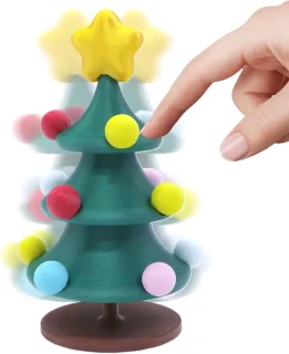 Draaibare kerstboom - kerstversiering 15 x 9 cm