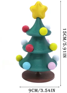 Draaibare kerstboom - kerstversiering 15 x 9 cm