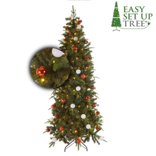 Easy Set Up Tree Avik Decorated Red 180 cm LED Kerstboom
