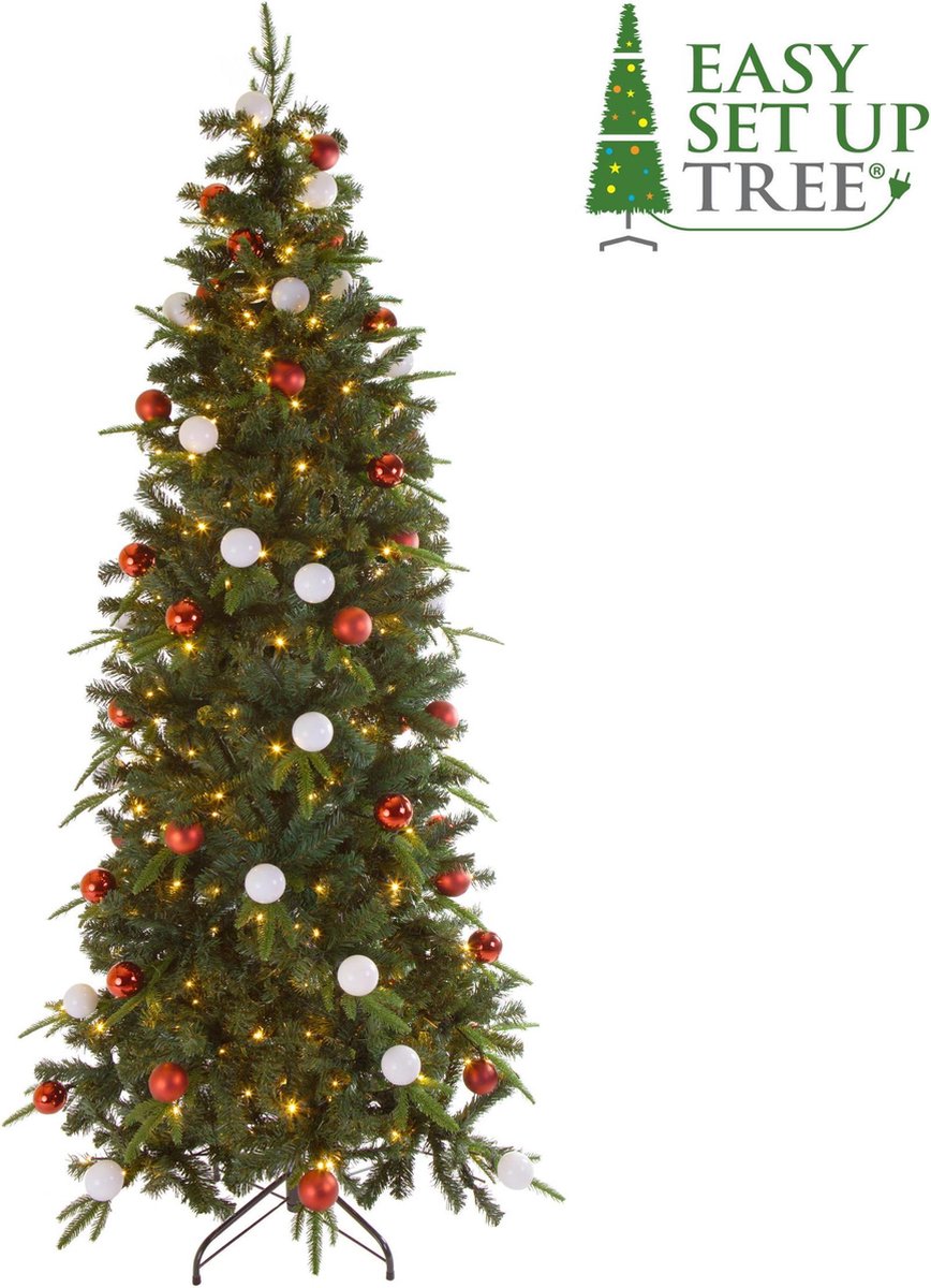 Easy Set Up Tree Avik Decorated Red 180 cm LED Kerstboom