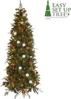 Easy Set Up Tree Avik Decorated Red 180 cm LED Kerstboom