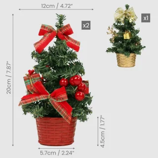 EGoods - Set van 3 mini kunstkerstbomen - 20 cm
