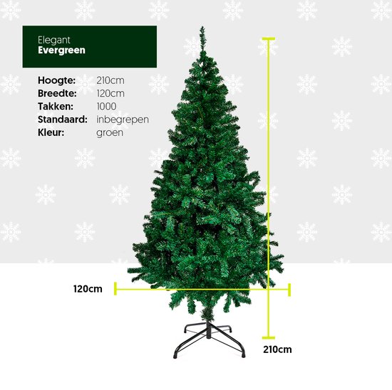 Elegant Evergreen Kunstkerstboom PVC 210cm
