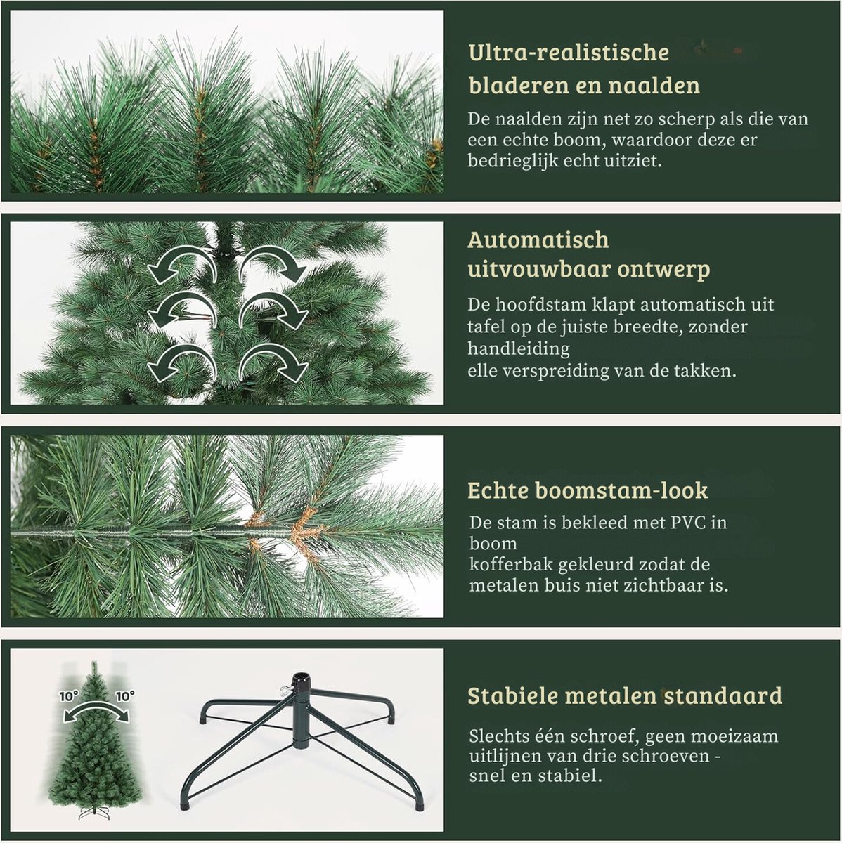 Elegant Kunstkerstboom 180 cm Met Standaard