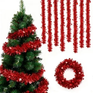 Elzusha Kunstkerstboom Garland rood 2 meter