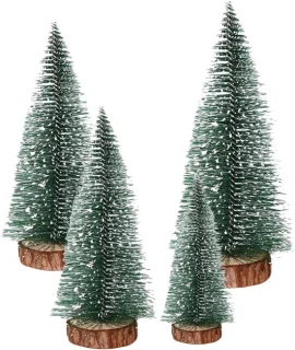 Elzusha mini kunstkerstboom set van 4