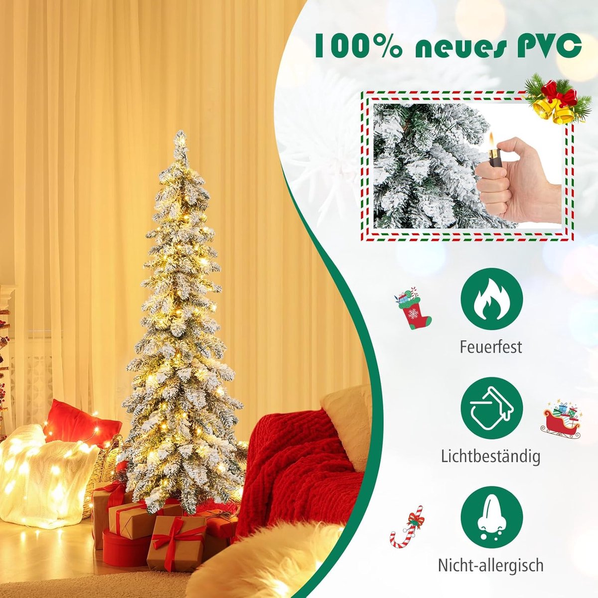 Equivera Kerstboom met Sneeuw en Verlichting