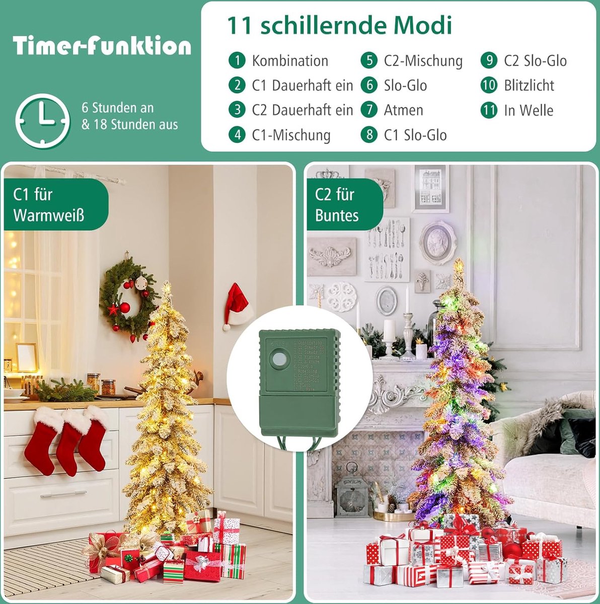 Equivera Kerstboom met Sneeuw en Verlichting