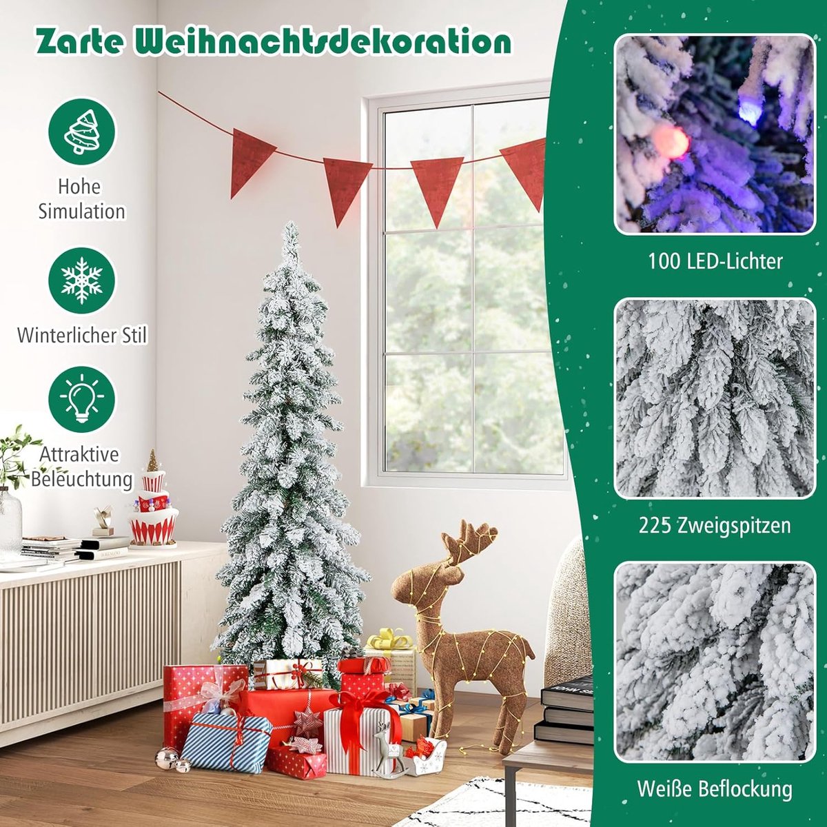 Equivera Kerstboom met Sneeuw en Verlichting