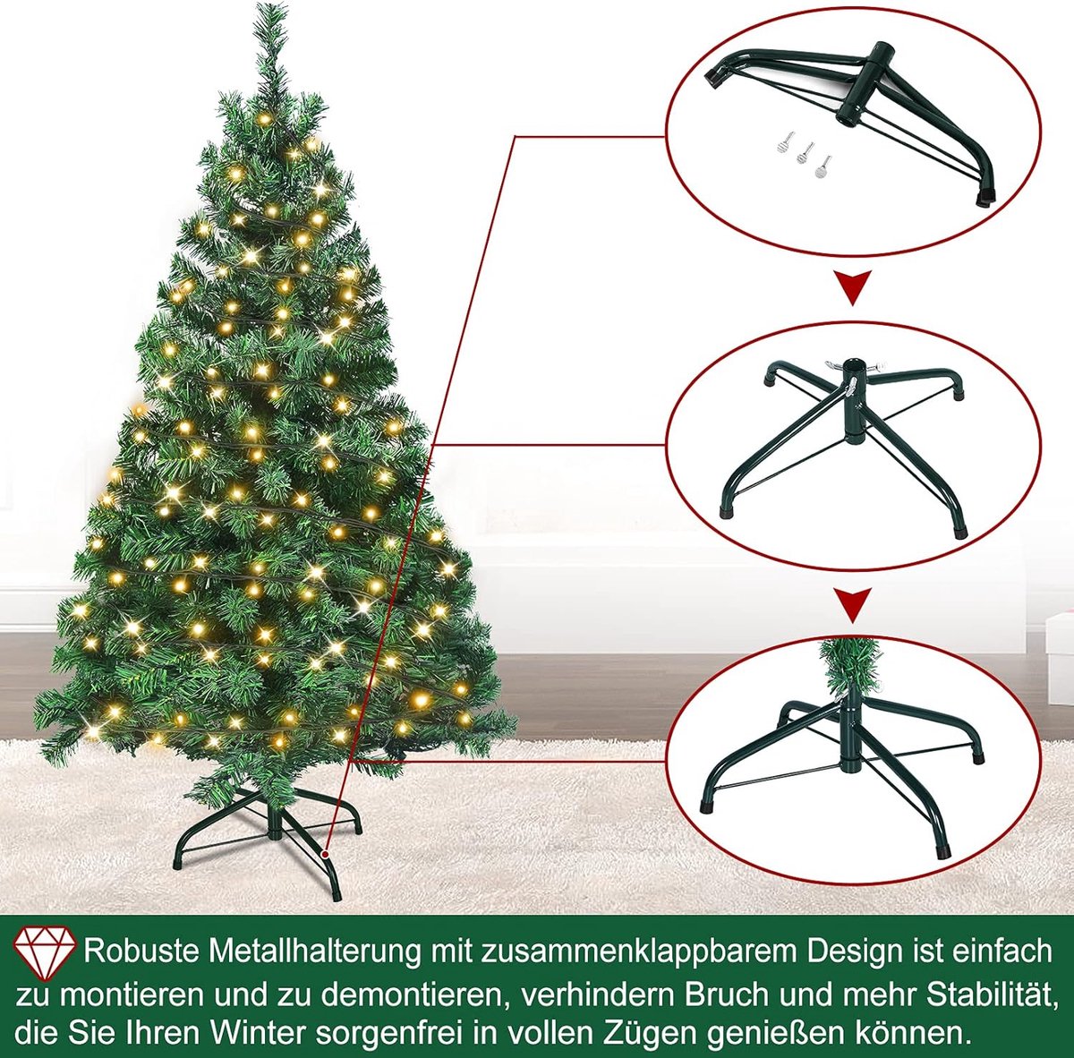 Equivera Kerstboom met Sneeuw en Verlichting