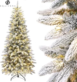 Equivera Kerstboom met Sneeuw en Verlichting