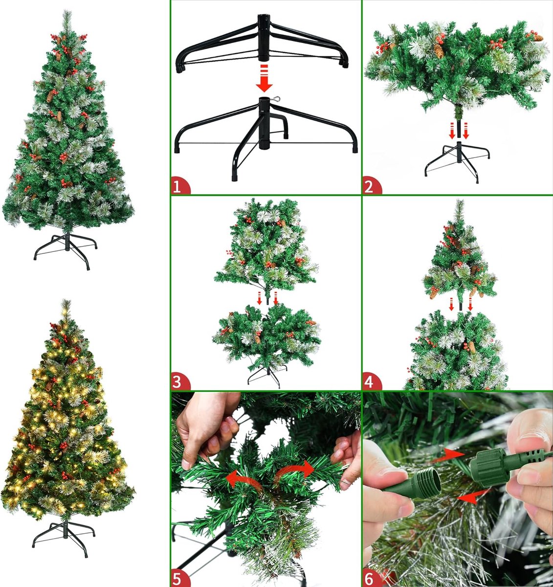 Equivera Kerstboom Met Sneeuw En Verlichting