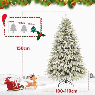 Equivera Kerstboom met Verlichting en Sneeuw